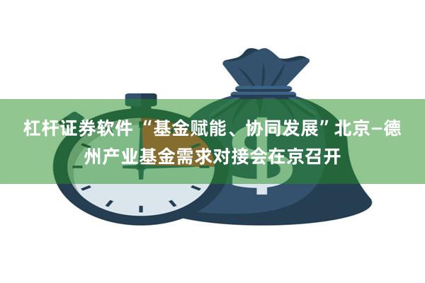 杠杆证券软件 “基金赋能、协同发展”北京—德州产业基金需求对接会在京召开