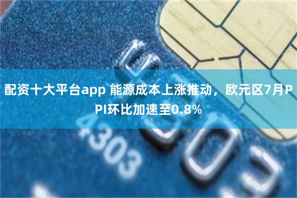 配资十大平台app 能源成本上涨推动，欧元区7月PPI环比加速至0.8%