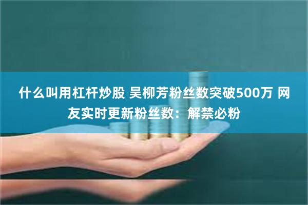 什么叫用杠杆炒股 吴柳芳粉丝数突破500万 网友实时更新粉丝数：解禁必粉