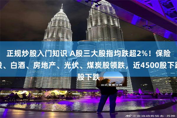 正规炒股入门知识 A股三大股指均跌超2%！保险股、白酒、房地产、光伏、煤炭股领跌，近4500股下跌